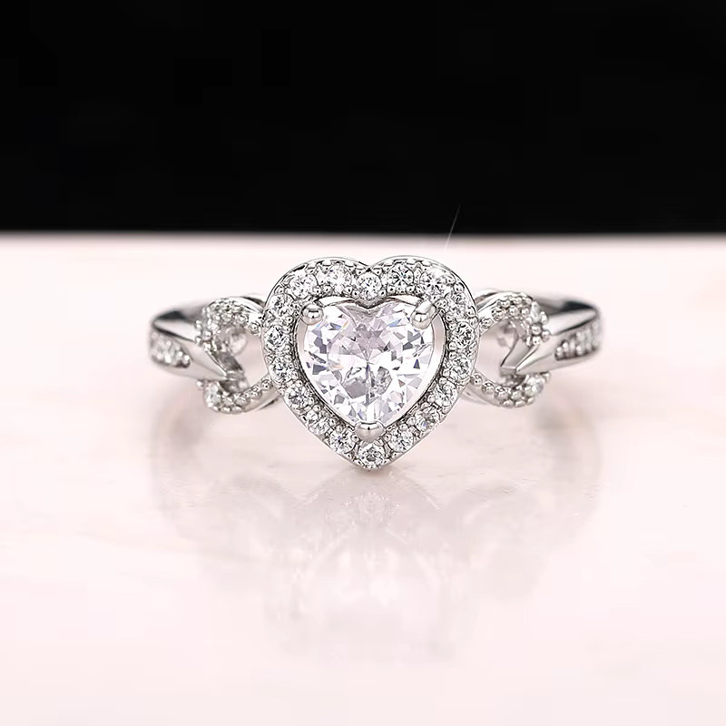 Huitan Ring, Silber, Zirkonia, Damen, Hochzeit, Verlobung - Bild 3