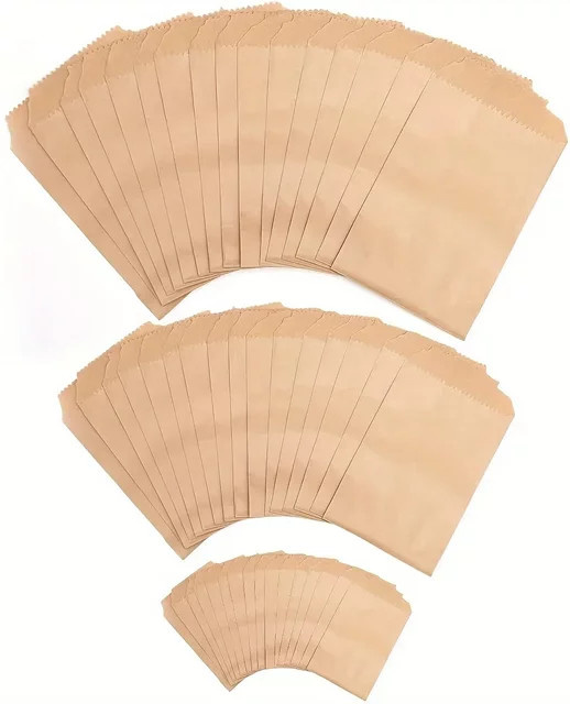Natürliche Kraftpapiertüten aus Lebensmittelqualität in Braun für die Lebensmittelaufbewahrung und als Geschenktüten - Bild 1