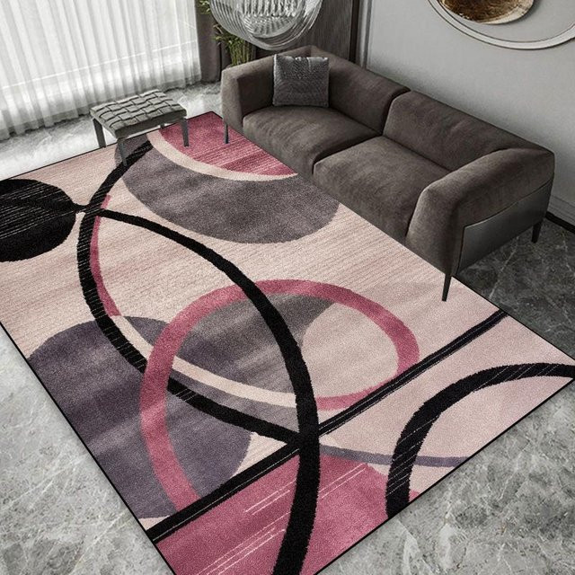 Karpetti Moderner Geometrischer Teppich in Grau, Waschbar und Rutschfest, B/T: 160 x 100 cm - Bild 1