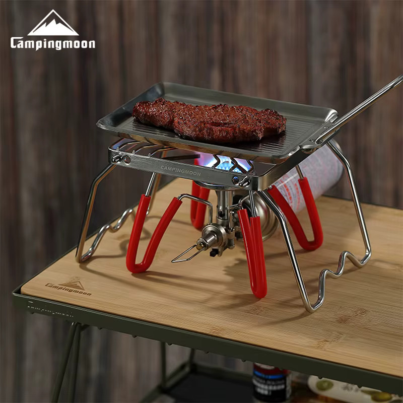 CAMPINGMOON MS-1001 Mini Edelstahl Klappbarer Herd Ständer für Camping und Grill, Silber - Bild 3