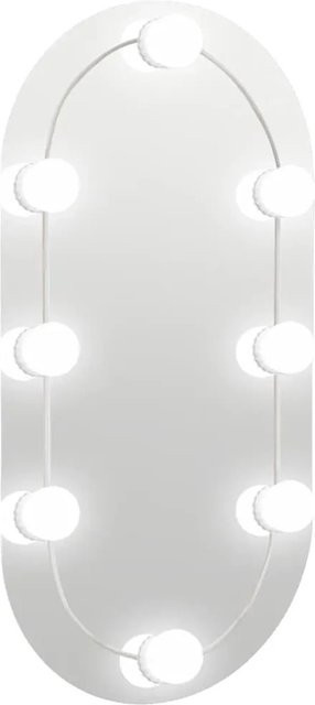 vidaXL Ovaler Spiegel mit LED-Beleuchtung aus Glas in Weiß, B: 60 cm, H: 30 cm - Bild 1