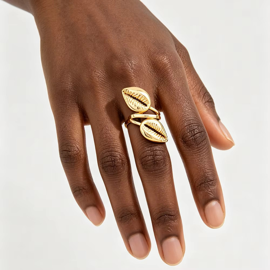 YM Schmuck-Set, Ohrring und Ring, 18K vergoldet, Gold, Damen - Bild 4