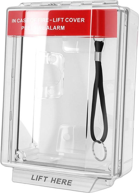 Koogeelife Feuerruftastenabdeckung mit Zugtaster, IP67 wasserdicht und hitzebeständig, Schutzgehäuse für manuellen Ruftaster, Farbe: Weiß/Transparent - Bild 1