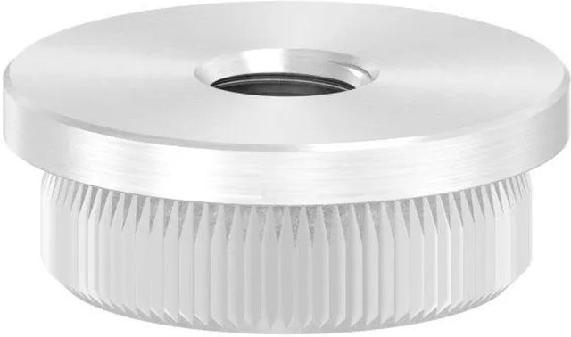 FeNau Einsteckkappe aus V2A Edelstahl in Silber für Rohr Ø 26,9 x 2,0 mm mit flachem M8 Gewinde - Bild 1