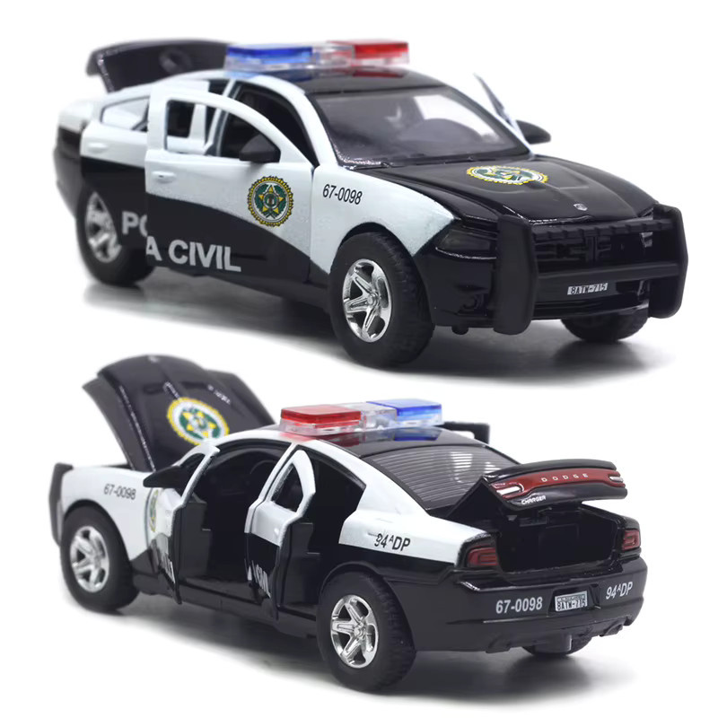 WELLY Polizeiauto-Legierungsmodell, 1:32, mit 6 Türen, Metall - Bild 3