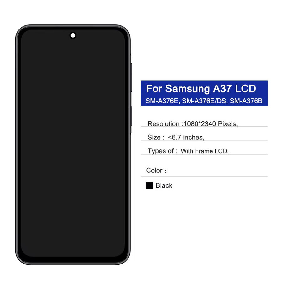 Samsung A37 5G LCD Display mit Touchscreen Digitizer in Schwarz für SM-A376E und SM-A376B Ersatzteile - Bild 2
