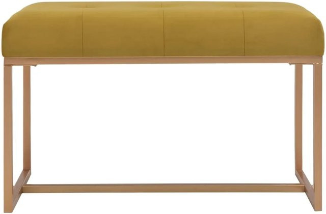 vidaXL Bank in Senfgelb mit Samtbezug, Breite: 80 cm, Höhe: 51 cm, Tiefe: 36 cm - Bild 1