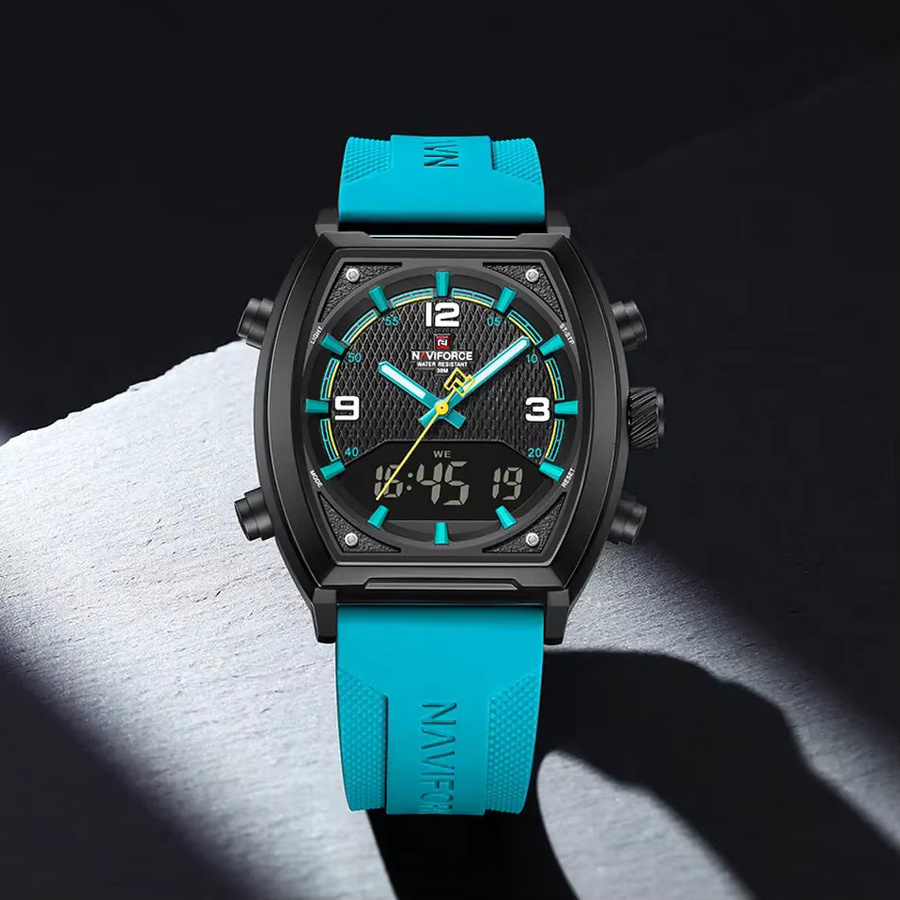 NAVIFORCE Armbanduhr, Quarz, Analog-Digital, Schwarz, Silikon, Herren - Bild 2