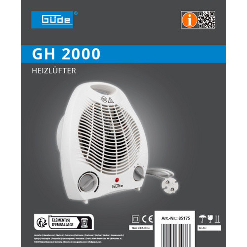 GÜDE Heizlüftgerät GH 2000 mit 2 kW Leistung in Weiss - Bild 2