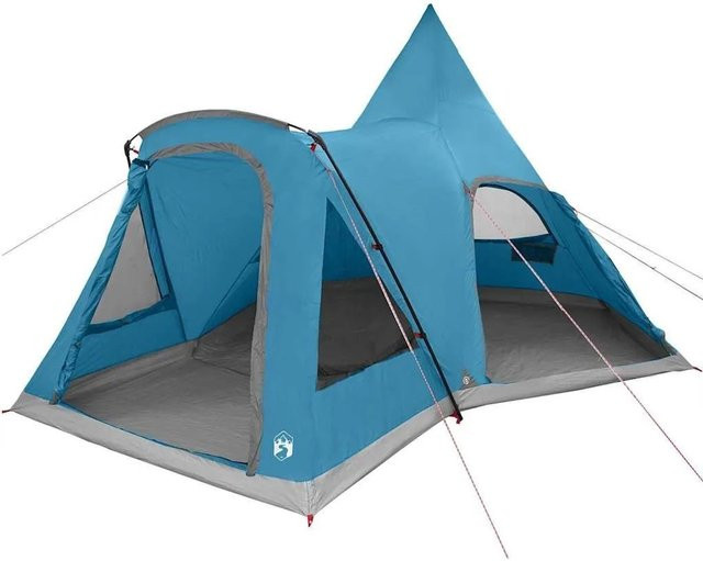 vidaXL Teepee Zelt mit Dach und Speicher in Blau, B/T/H: 545 x 450 x 295 cm - Bild 1
