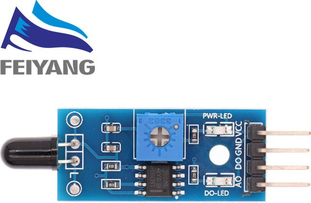 SAMIROB IR Infrarot Flamme Erkennung Sensor Modul mit 3-Draht Anschluss in Blau für Arduino - Bild 1