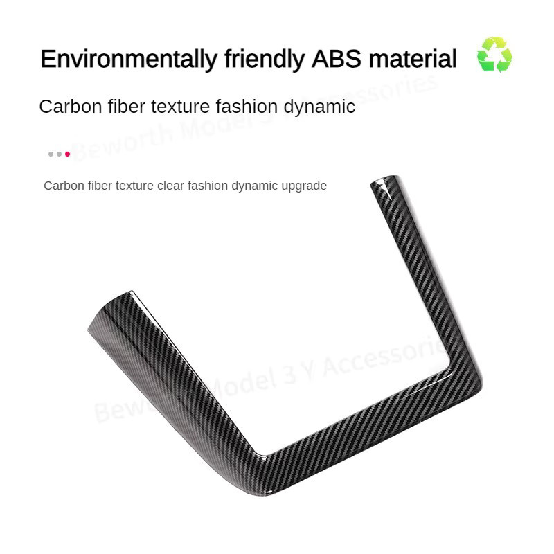 Carbon Fiber Zubehör für Tesla Modell 3 Highland 2024: Drahtlose Lade-Panel Seitenleisten Dekoration in Schwarz - Bild 3