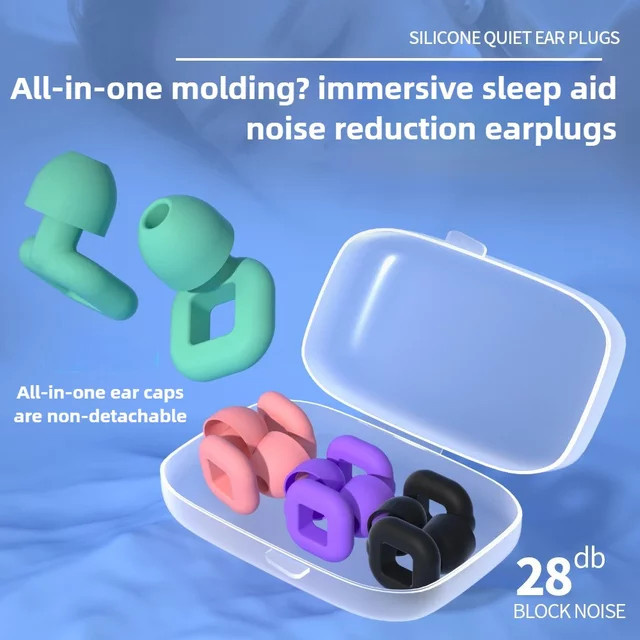 QHSPE Square Sleep In-Ear Ohrhörer mit Noise Cancelling und Geräuschisolierung, wasserfest, Schwarz - Bild 1