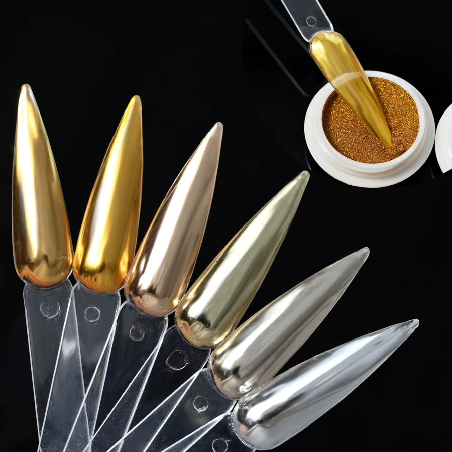 MingLee Nageldekorations-Puder, Metallic, Gold-Silber, 6-teilig - Bild 5