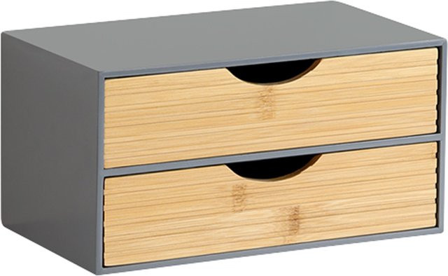 Kesper Organizer aus Holz in Grau und Braun mit mehreren Fächern B/H/L: 16 x 14 x 27 cm - Bild 1
