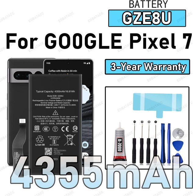 Zero Cycle GZE8U Ersatzakku für Google Pixel 7 in Schwarz - Bild 1