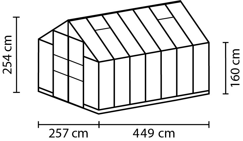 Vitavia Gewächshaus Olymp 11500 Schwarz mit Einscheibensicherheitsglas und Fundamentrahmen 11,5 m² - Bild 3