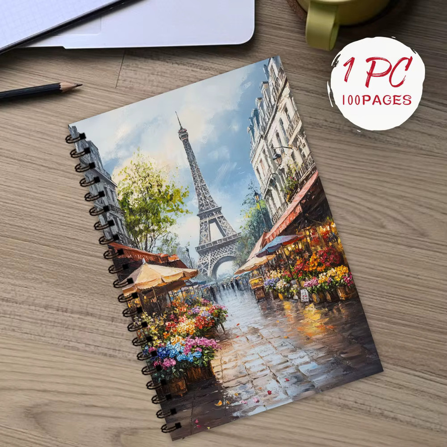 Paris Flower Notizbuch mit unlinierte Seiten in Multicolour für Damen und Herren - Bild 3