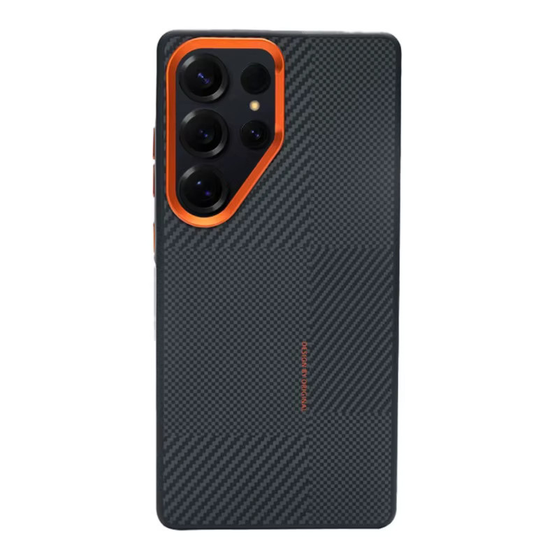 Magnetische Ladehülle mit Carbonfaser-Textur und Linsenschutz für Samsung Galaxy S26 S25 S24 S23 Ultra, stoßfest und matt, in Schwarz oder Grau - Bild 3