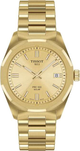 Tissot Damenuhr PRC 100, Solar, Edelstahl, Gold, 34 mm, 10 ATM - Bild 1