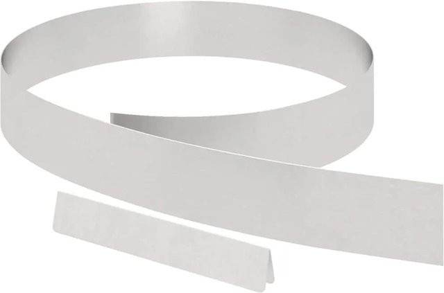 vidaXL Raseneinfassung aus Edelstahl in Silber, 4 Stück, B/H/T: 450 x 15 x 0,05 cm - Bild 1