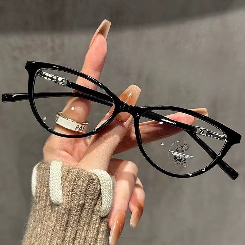EYORA Lesebrille Cat-Eye, Vollrand, Damen, schwarz, photochrom, Blaulichtfilter - Bild 1