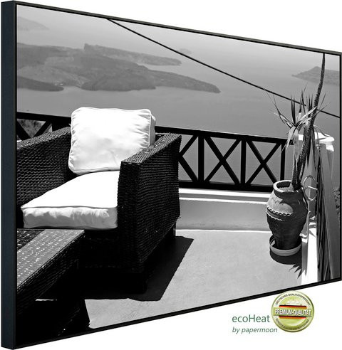 papermoon EcoHeat Infrarotheizung Landschaft Schwarz Weiss mit Matt-Effekt und App-Steuerung - Bild 1