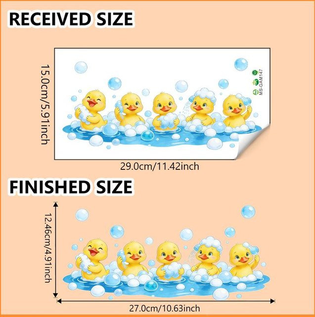 Binchi Outdoor Product Wandaufkleber Gelbe Ente aus Vinyl für Badezimmer und Küche - Bild 1