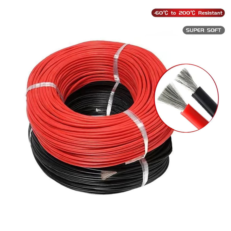 TAKORI Superweiches Silikonkabel Hitzebeständig für Autobatterie in Rot und Schwarz - Bild 2