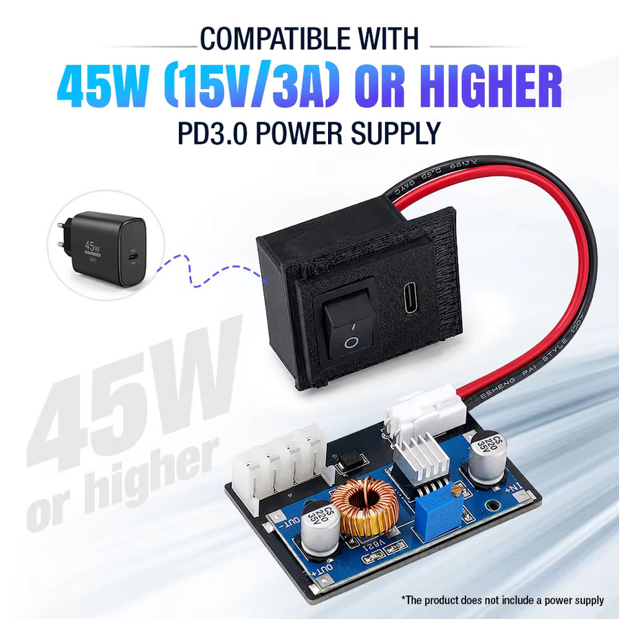 Auroxin USB-C PD 45W Netzteil-Adapter als Ersatz für die Sony Playstation 2 50000 Serie Konsole (15V/3A) - Bild 3