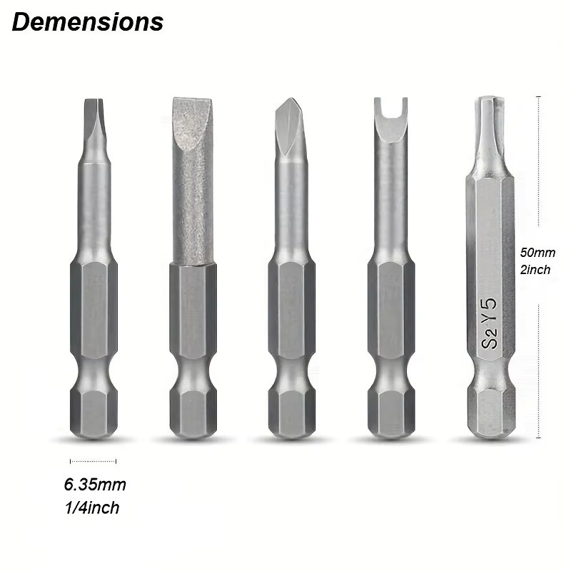 Atooltour Präzisions-Schraubendreher-Bit-Set magnetisch in Silber mit Phillip, Torx, Y, U-Sechskant und Fünfeck-Spitzen - Bild 2