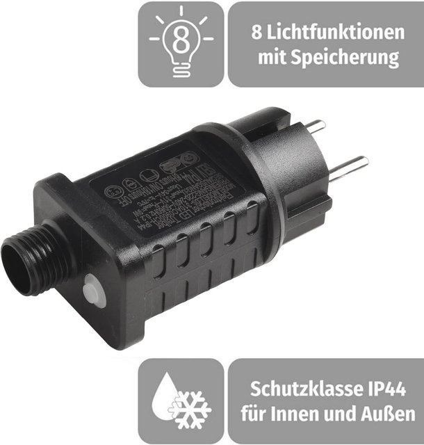Kingroyal LED Netzteil mit Timer für Weihnachts-Lichterketten IP44 wetterfest - Bild 1