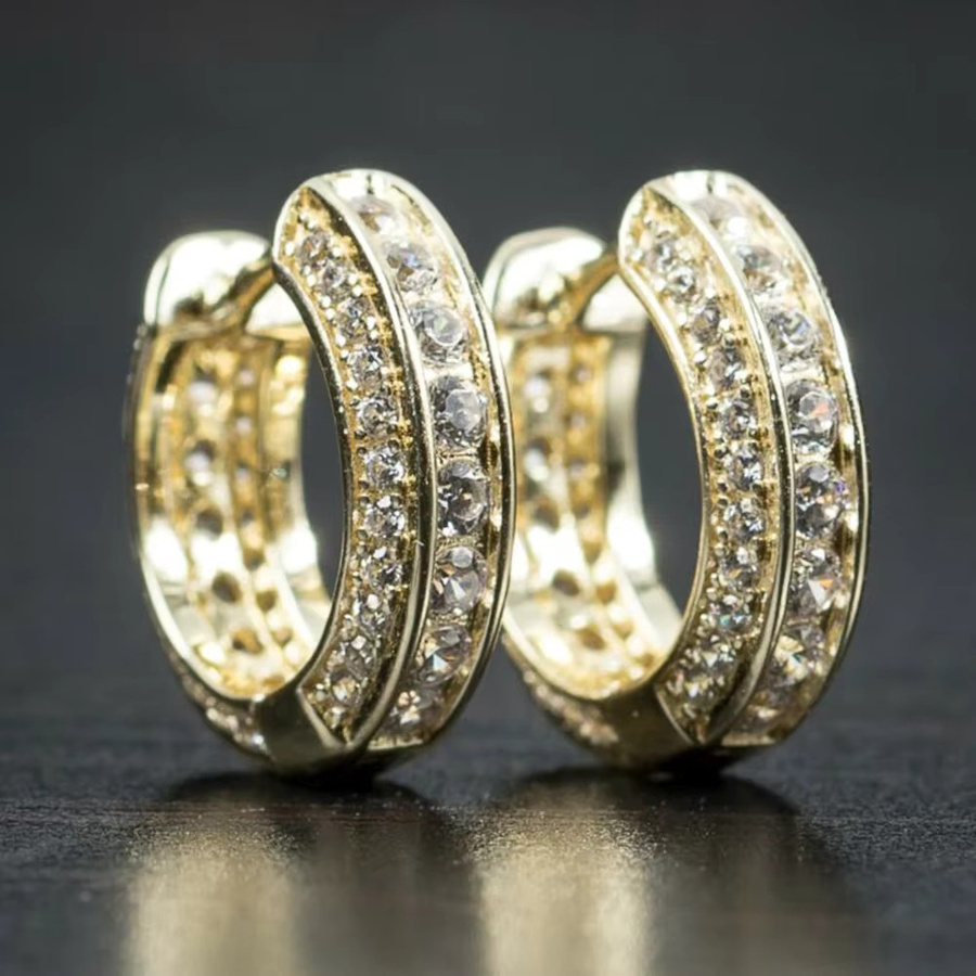 Huitan Creolen, Zirkonia, Gold, Herren - Bild 2