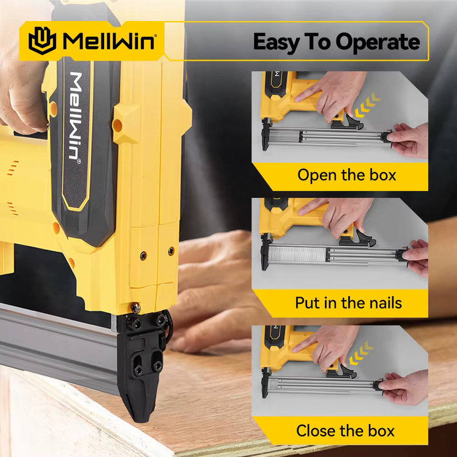 MELLWIN Schnurlose elektrische Nagelpistole mit 2 Modi, kabelloser Framing-Nagler und Tacker für Makita 18 V Akku - Bild 4