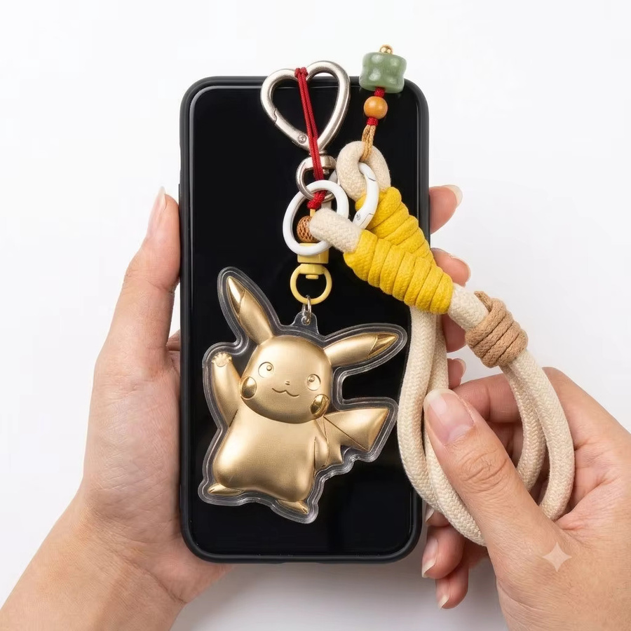 Bandai Pikachu Schlüsselanhänger, Gold, Unisex - Bild 2