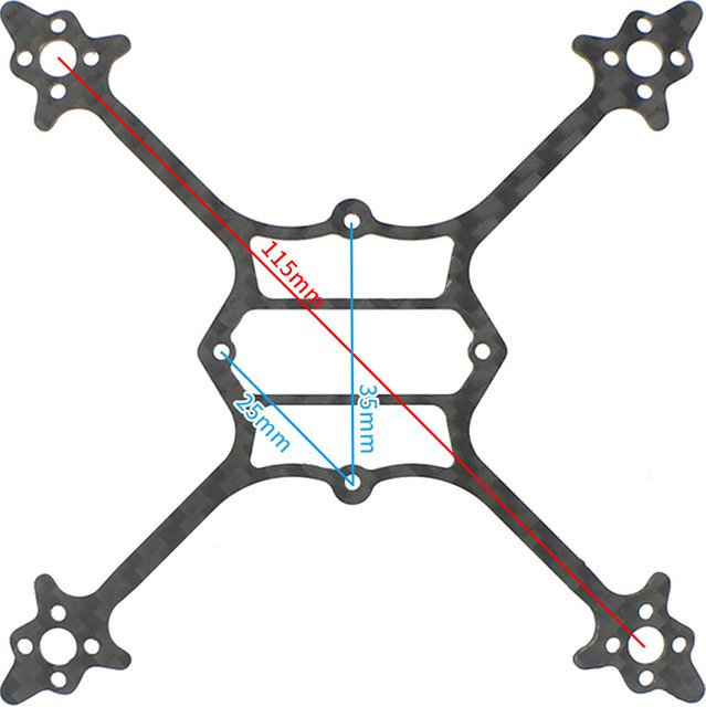 Happymodel Bodenplatte 3K Kohlefaser für Crux3 Quadcopter FPV Racing Drone 115 mm Radstand - Bild 1