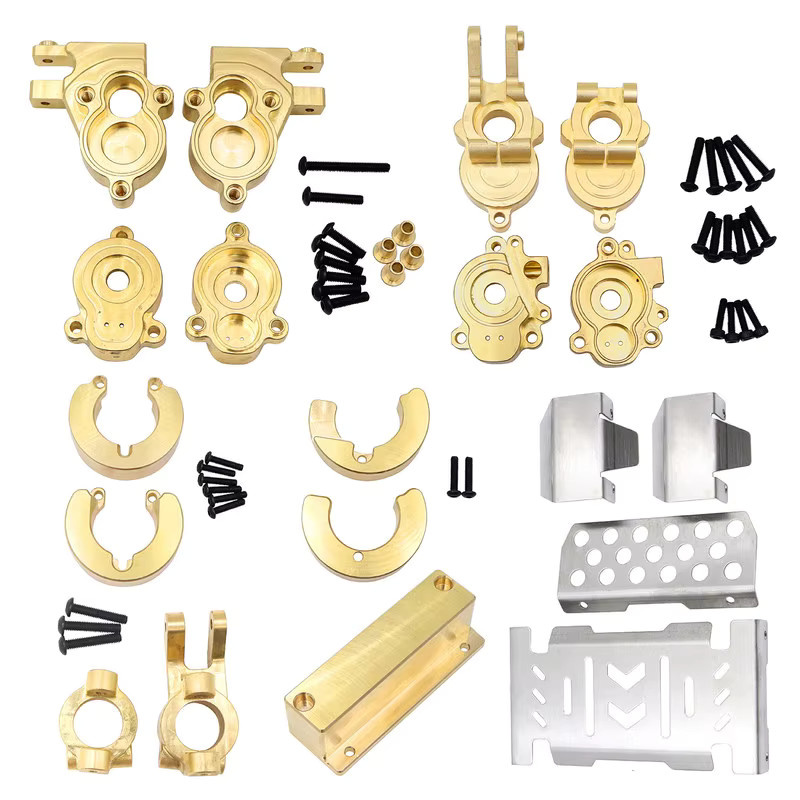 FMS Messing-Modifikationszubehör, Lenkbecher, Gegengewicht, C-Sitz-Panzerungs-Querträger-Set, Metall - Bild 1