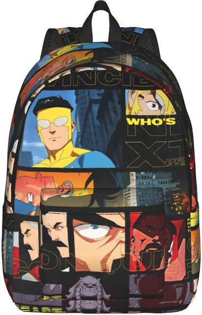 Fancy Style Studio Invincibles Comic Rucksack aus Leinwand für Laptop bis 15 Zoll, Mehrfarbig - Bild 1
