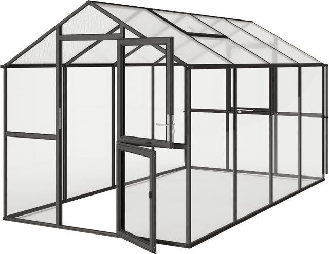 KGT Gewächshaus Aptasia IV, anthrazit-grau, 10 m², B/H/L: 2,33 x 2,35 x 4,29 m - Bild 1