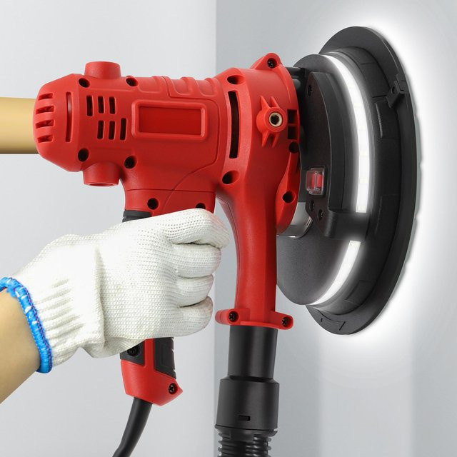Bymaocar Tragbare Schleifmaschine und Poliermaschine in Rot mit 800W und 1200-2500 U/min für Trockenbauwände und Gipsdecken - Bild 1