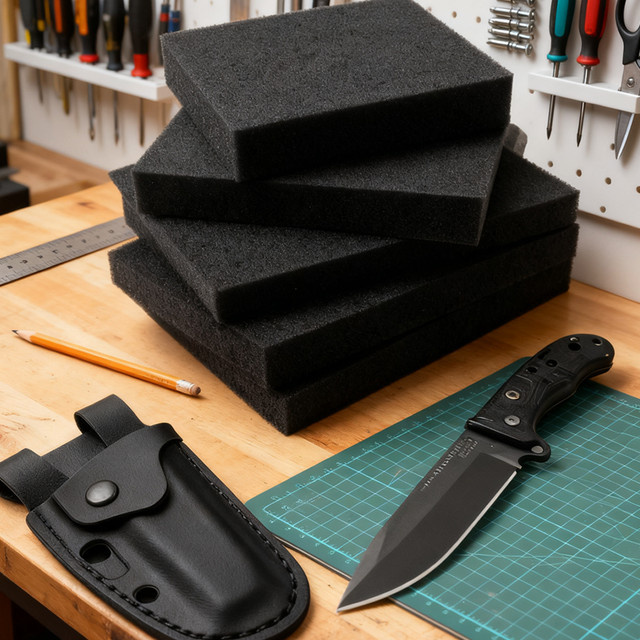 Swayboo 2er-Set EVA Schwamm Schutzpads in Schwarz, hochdichte Schaumplatten für Kydex-DIY-Projekte, B/B/H: 32,0 x 32,0 x 0,25 cm - Bild 1