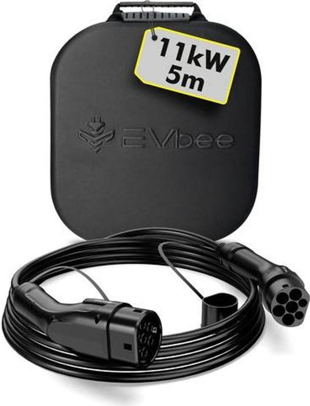 EVbee EV Ladekabel Typ 2 für 11kW in Schwarz mit 5m Länge - Bild 2