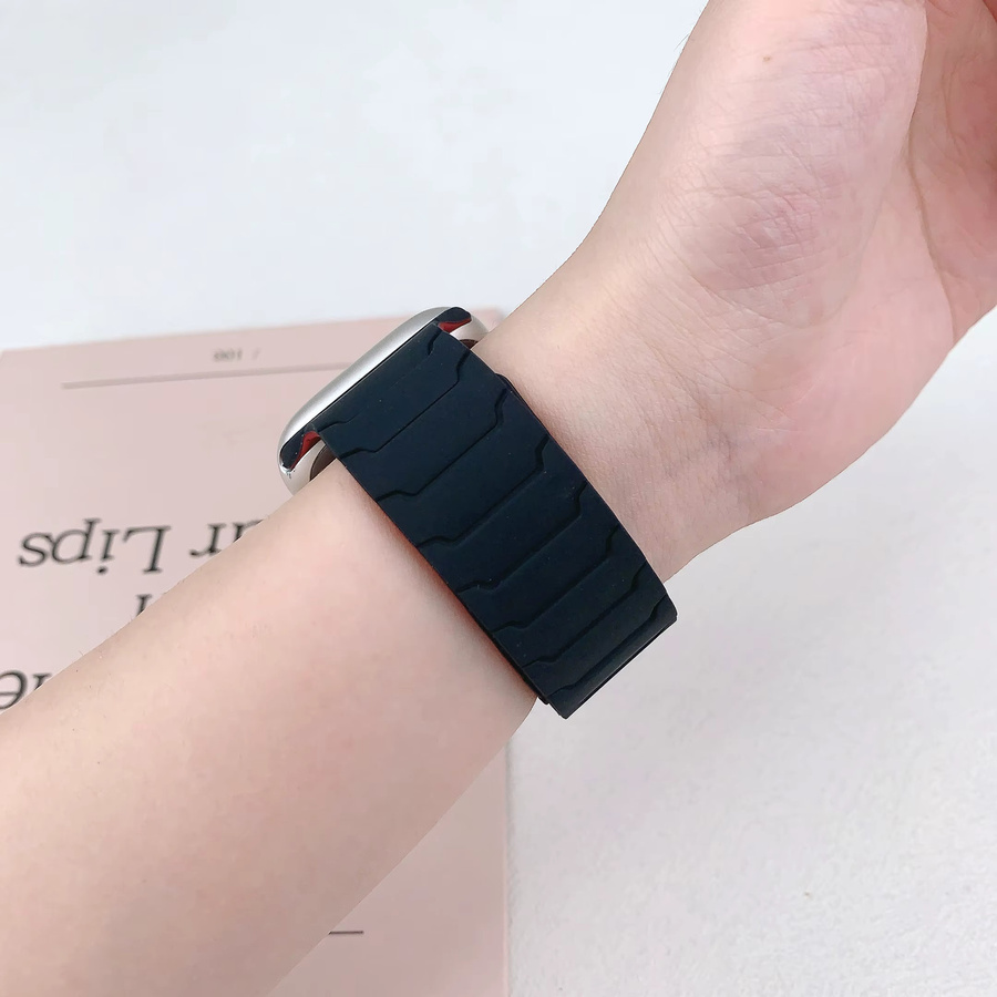 Uhrenarmband Silikon, Schwarz, Unisex - Bild 3