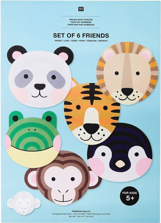 Rico Design Malen nach Zahlen Kinder Set Tiere Bunt / Mehrfarbig