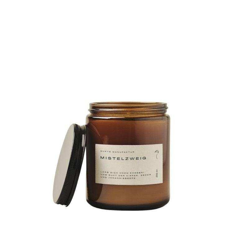 DUFTE Manufaktur Duftkerze Mistelzweig mit holzigem, fruchtigem und würzigem Aroma, 200ml - Bild 1