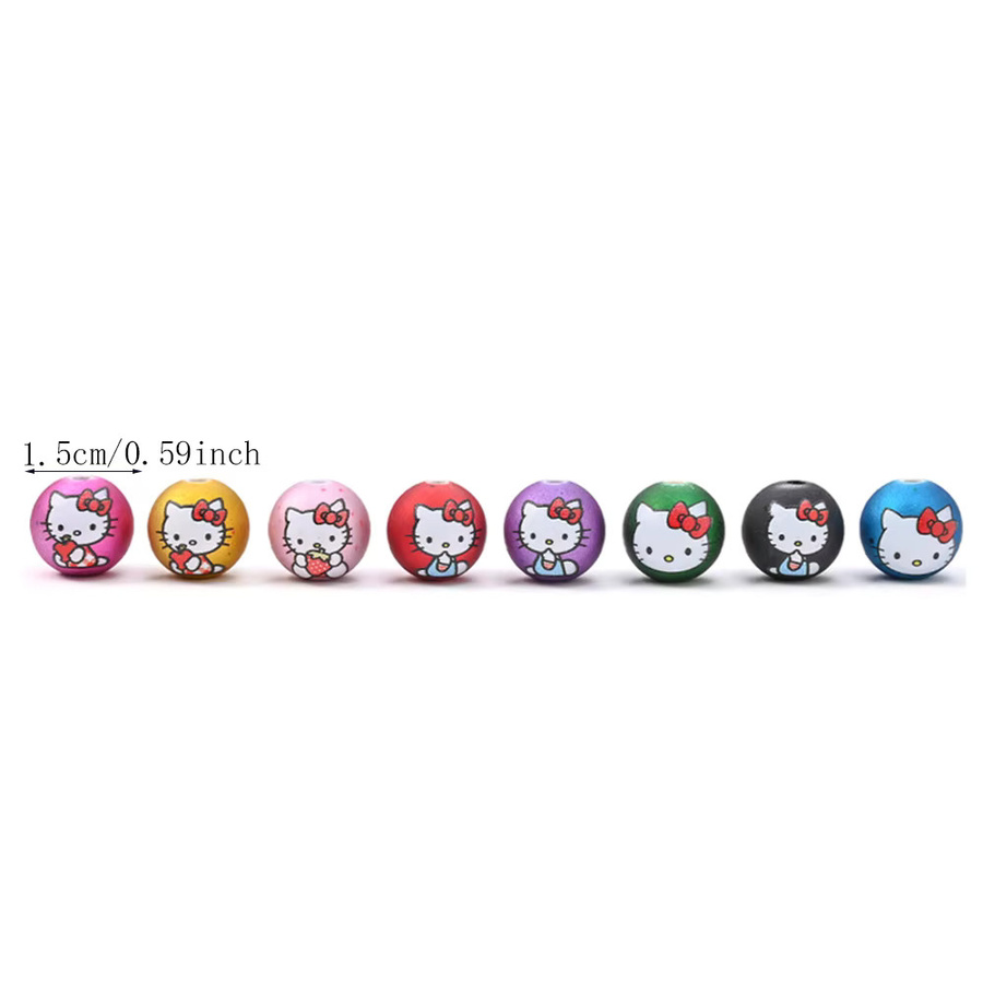 Sanrio Hello Kitty Acryl-Rundperlen, bunt, 16 mm, Unisex - Bild 3