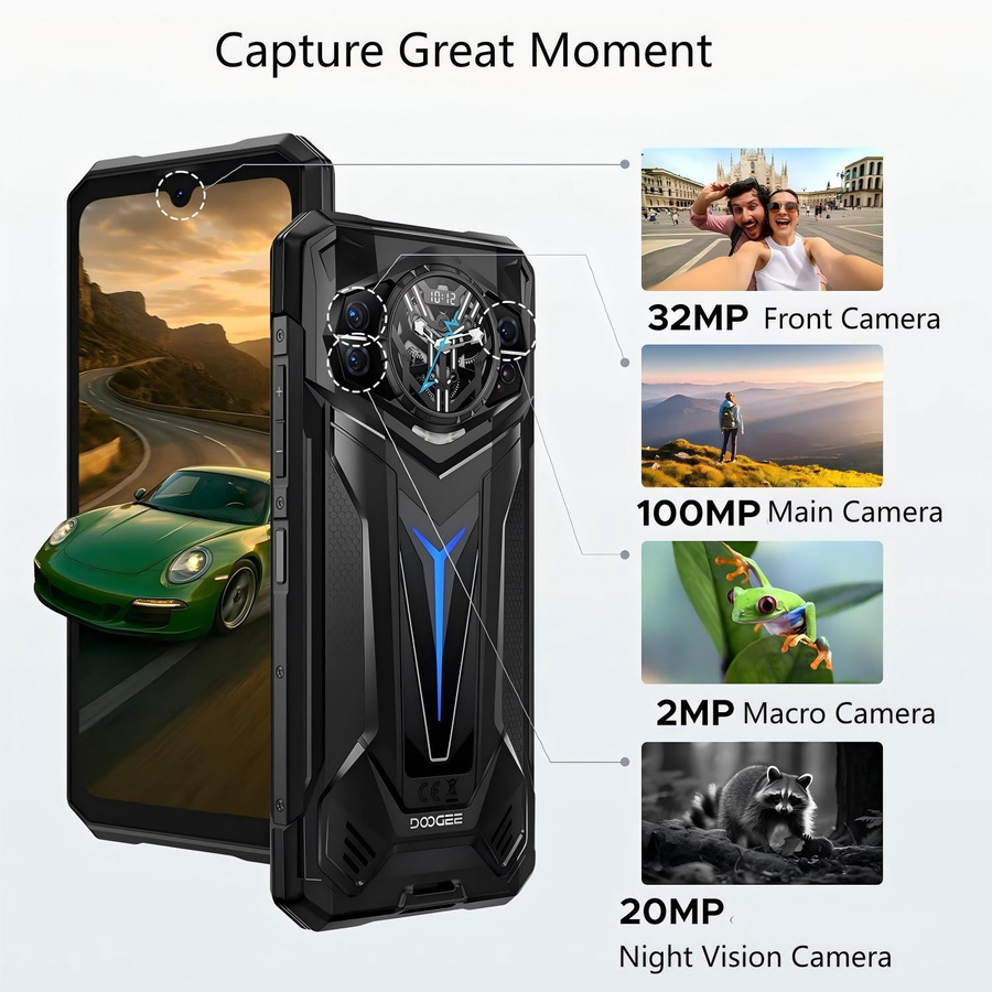 DOOGEE S200 Ultra 5G Smartphone mit 48GB RAM, 1TB Speicher, 6,72 Zoll Display, 11000mAh Akku und 100MP Kamera in Schwarz mit Android 15 - Bild 5