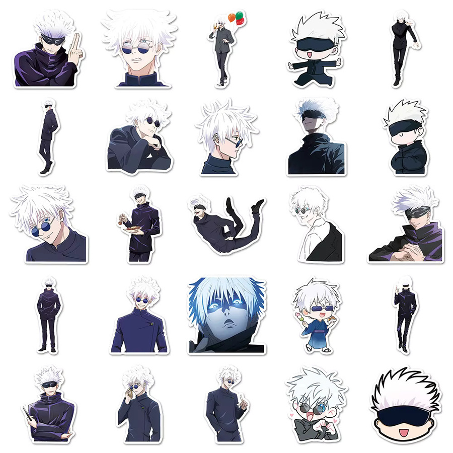 Bandai Jujutsu Kaisen Gojo Satoru Anime Aufkleber, Bunt / Mehrfarbig, 10/30/50 Stück - Bild 3