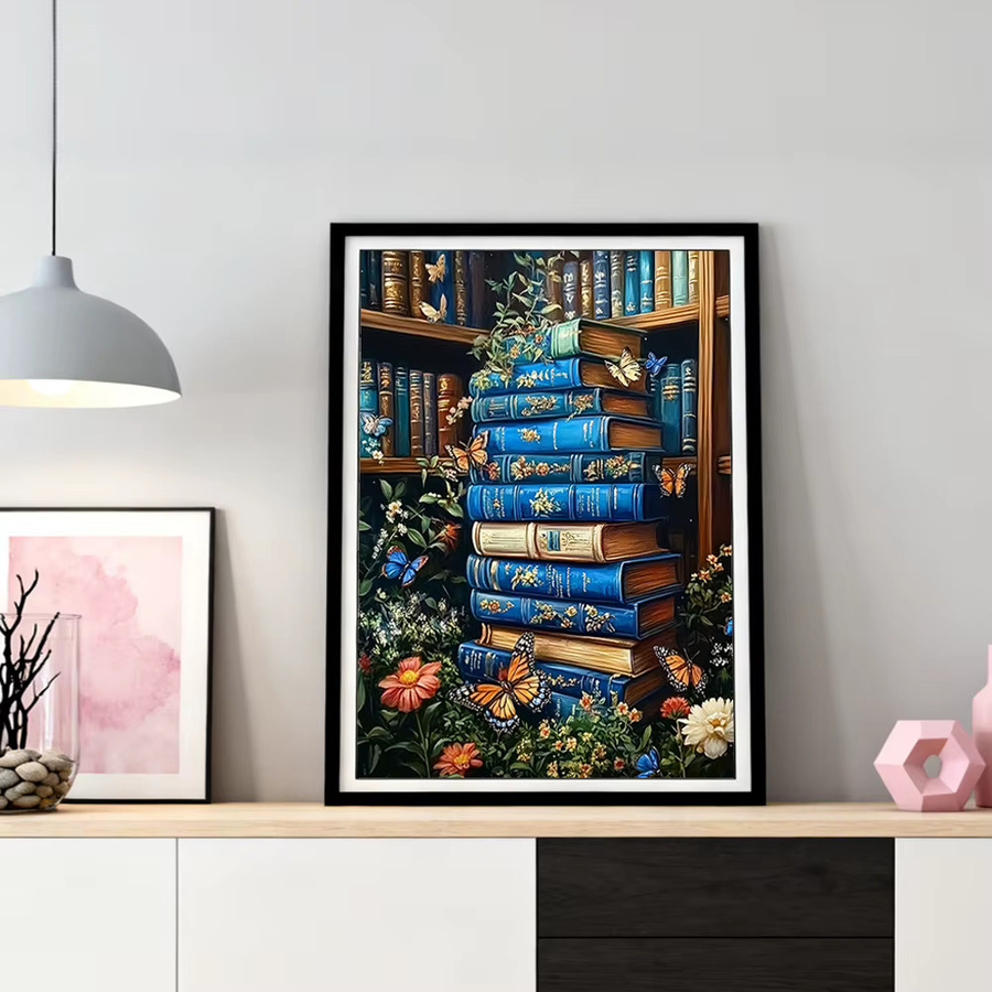 HUACAN Diamantmalerei 5D Buch-Landschaft Kreuzstich-Mosaik-Set zur Heimdekoration, Multicolor, B: 30,0 cm, H: 20,0 cm - Bild 2