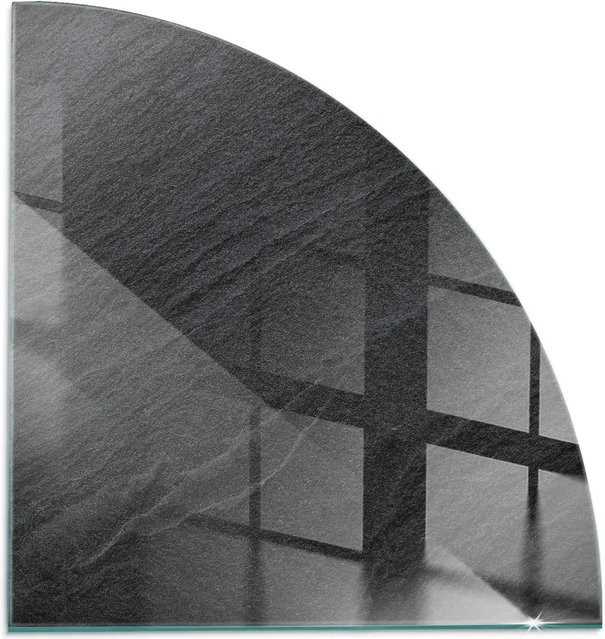Tulup Glasplatte für Kamin in Schwarz mit Natursteinstruktur, B/T: 100 x 100 cm - Bild 1